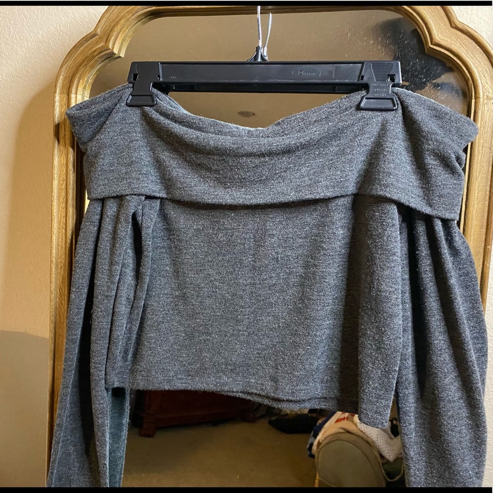 Forever 21 Long Sleeve Off the Shoulder Crop Top